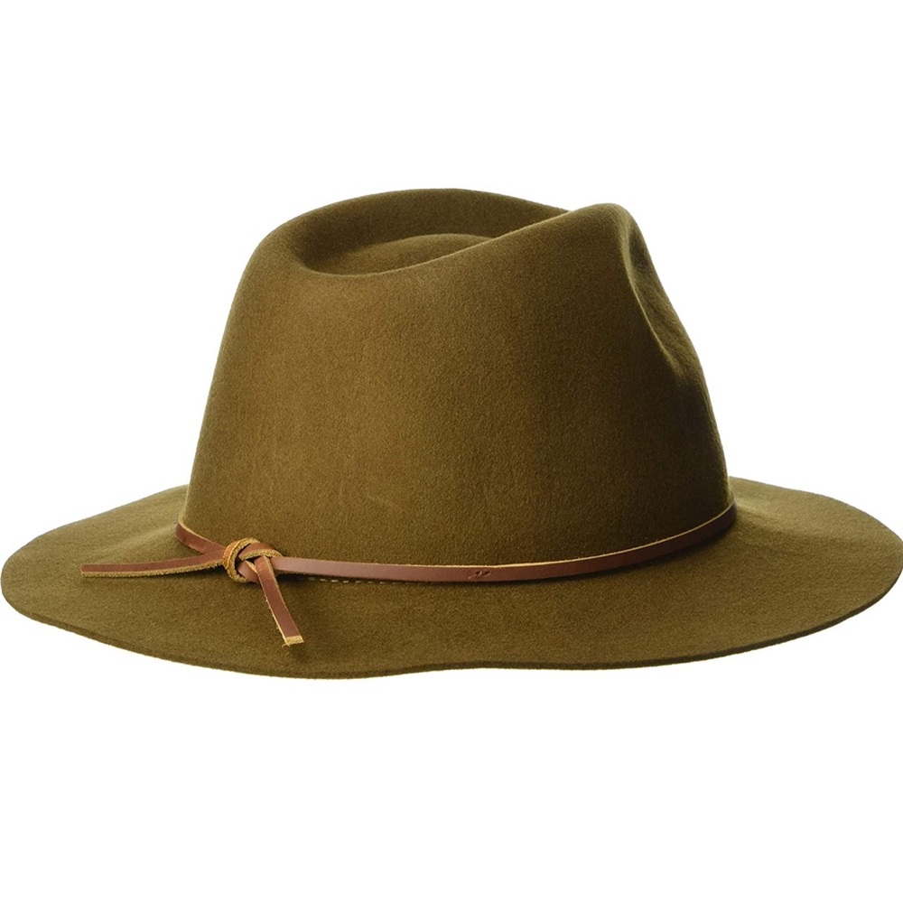 Brixton Wesley Packable Fedora Unisex in Coffee Size L